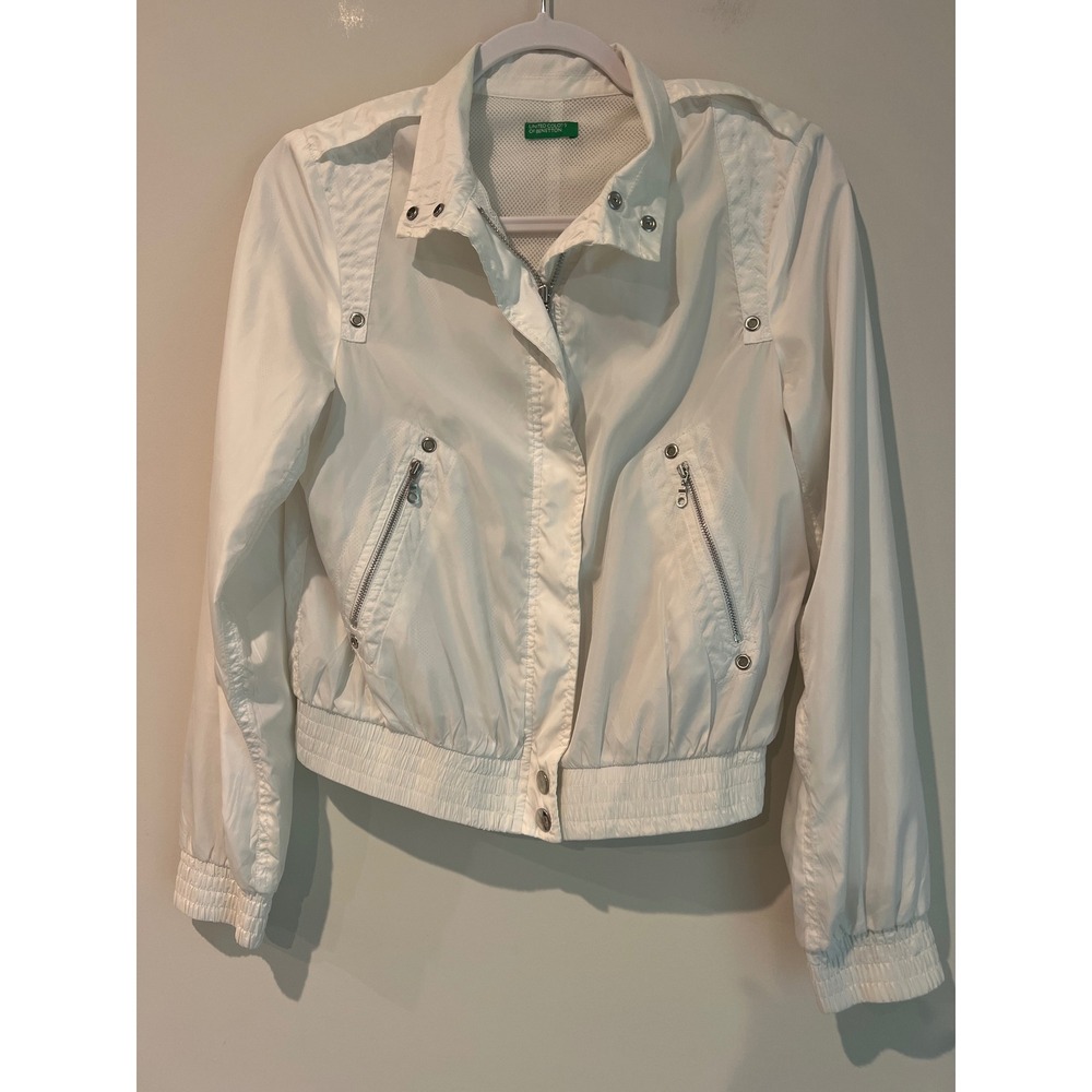 United Colors of Benetton Vintage Nylon Bomber Jacket Mesh Lined Windbreaker S